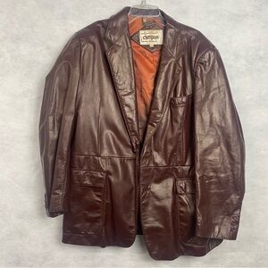 Campus Brown Leather Blazer